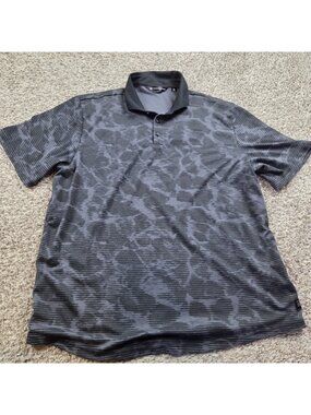 Travis Mathew Polo Men's XL Gray Golf Geometric Short Sleeve